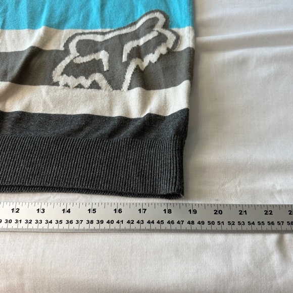 FOX Men's Long Sleeve Lightweight Striped Sweater Blue/Gray Size Large Outdoor - Picture 12 of 13